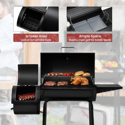 Royal Gourmet CC1830S BBQ Charcoal Grill and Offset Smoker | 823 Square Inch cooking surface