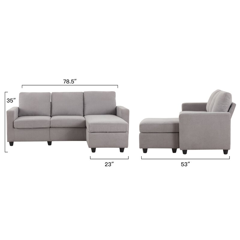 Campbelltown 78.5′ Wide Reversible Sofa & Chaise With Ottoman