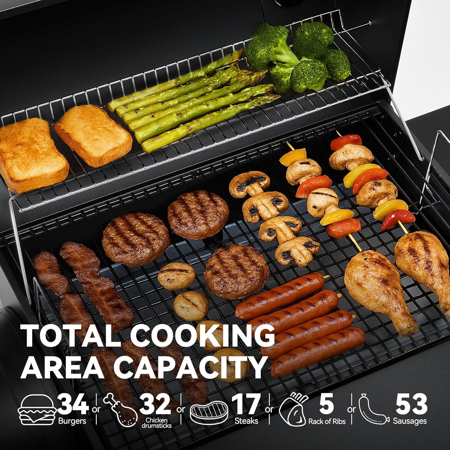 Royal Gourmet CC1830S BBQ Charcoal Grill and Offset Smoker | 823 Square Inch cooking surface