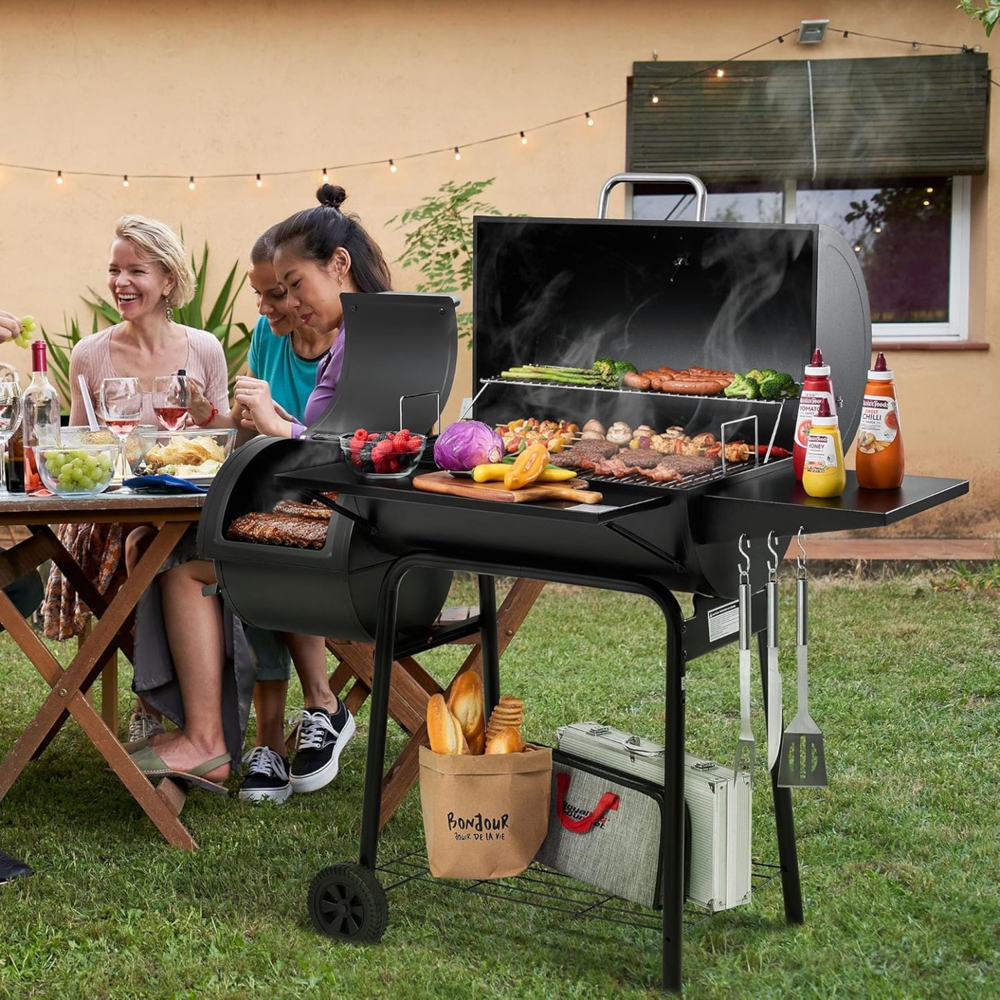 Royal Gourmet CC1830S BBQ Charcoal Grill and Offset Smoker | 823 Square Inch cooking surface