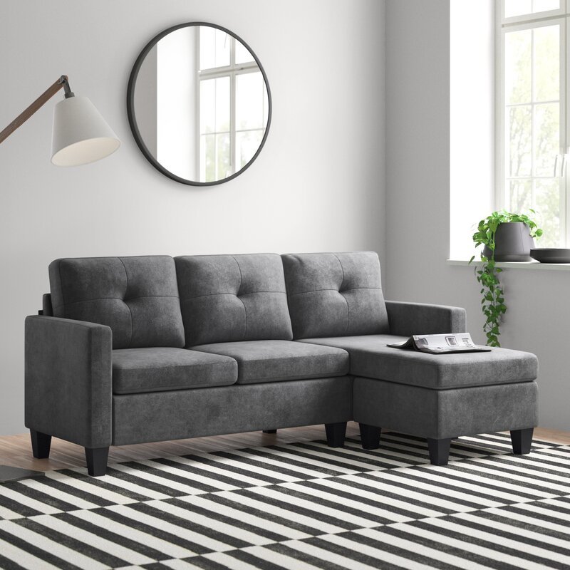 Almendarez 77 ′Wide Reversible Modular Sofa & Chaise With Ottoman