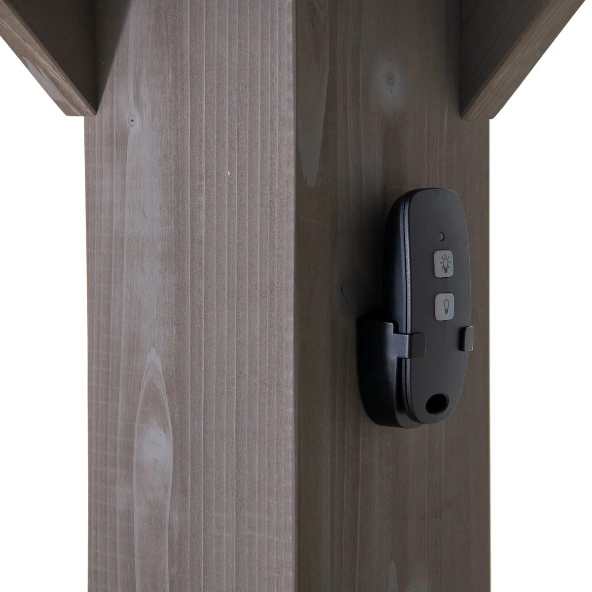 Sunjoy 11 x 13 Grayden Wood Gazebo , Outdoor Patio Solar Powered Hardtop Gazebo with One-Tier Metal Roof, LED Light and Ceiling Hook