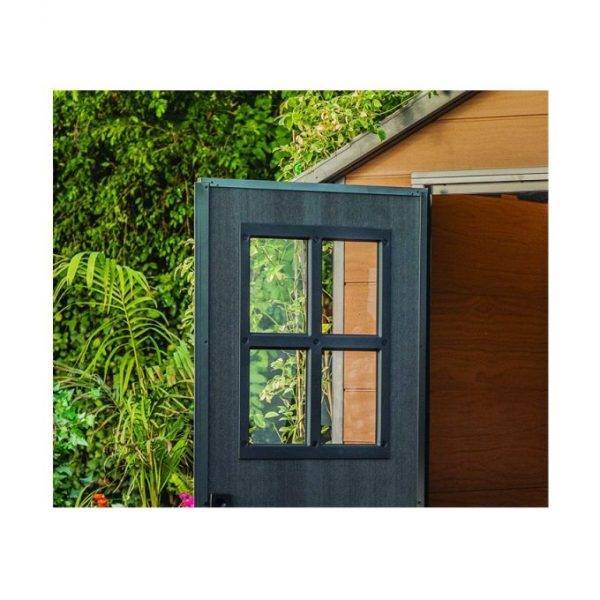 7.5 7 Large Resin Outdoor Storage Shed Kit C Perfect to Store Patio Furniture, Garden Tools, Bike Accessories, and Lawn Mower, Mahogany Brown