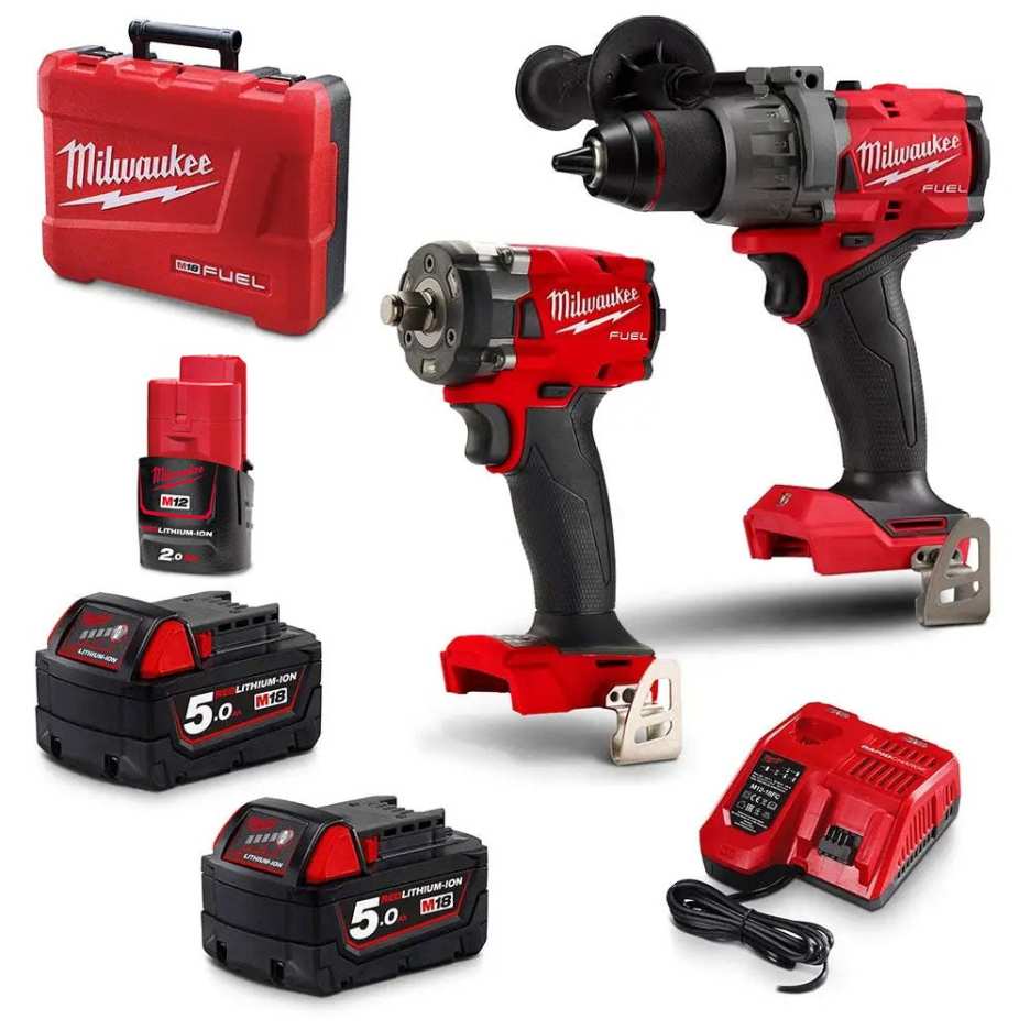 MILWAUKEE 18V FUEL 2 Piece 2 x 5.0Ah / 1 x 2.0Ah Combo Kit M18FPP2B3502C