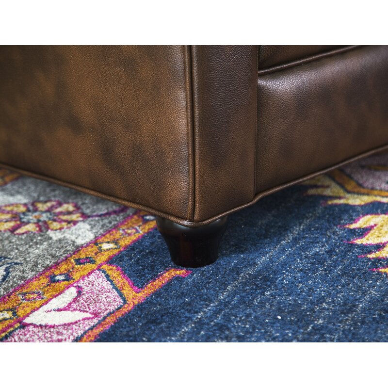 Owen 84 Genuine Leather Rolled Arm Chesterfield Sofa