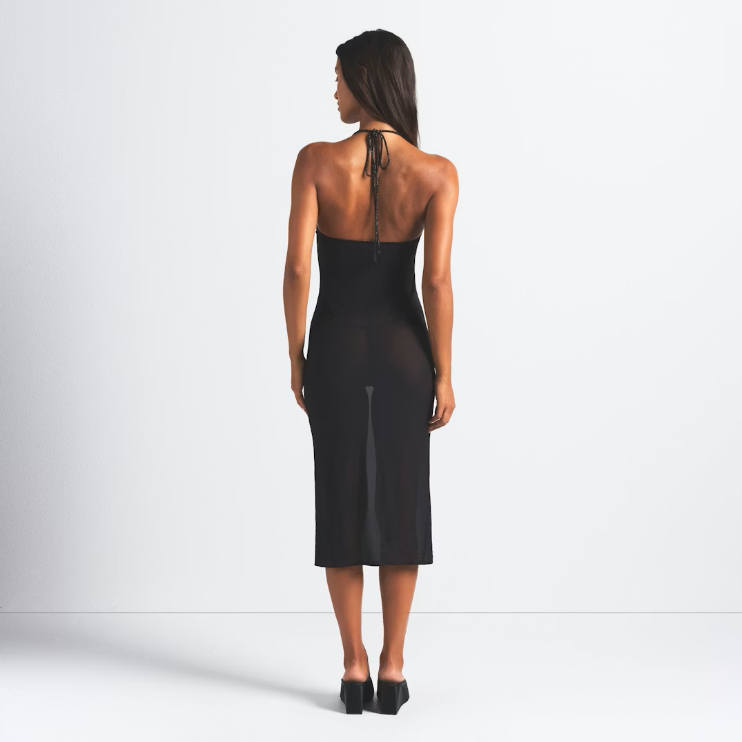 HALTER MIDI SLIP DRESS