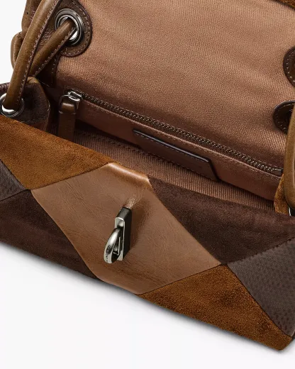The Suede Patchwork Mini Dual Shoulder Bag