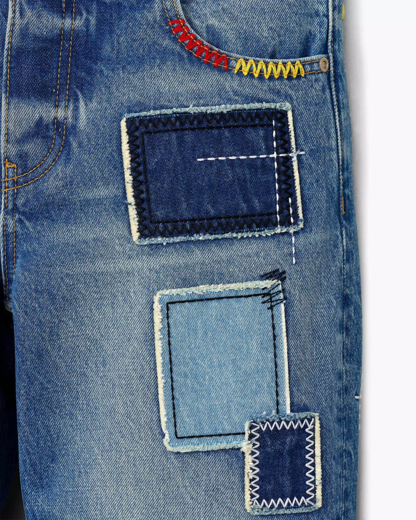 Patchwork Straight Jean