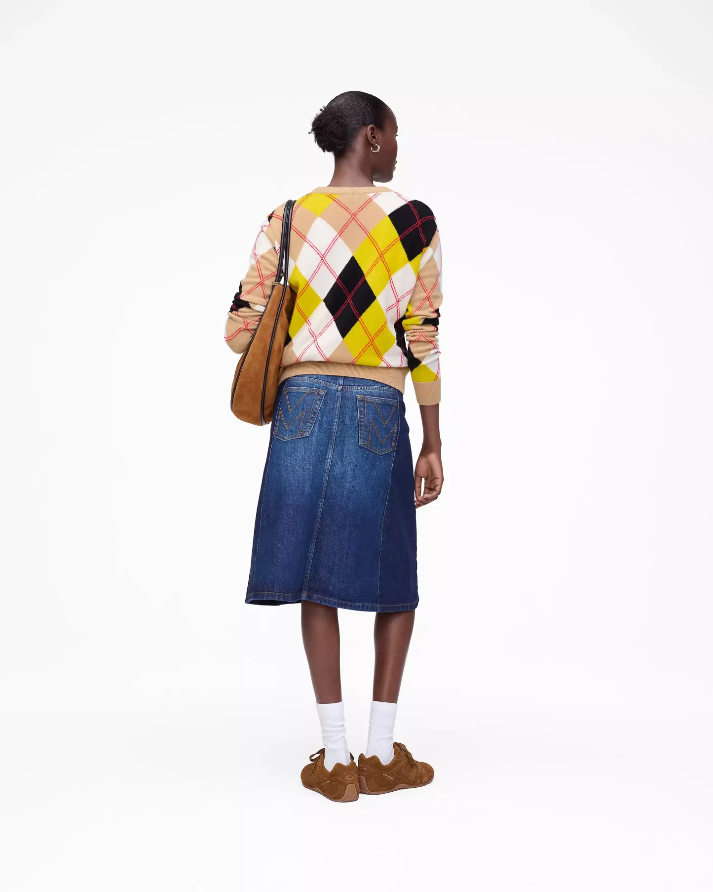 Two Tone Shadow Denim Skirt