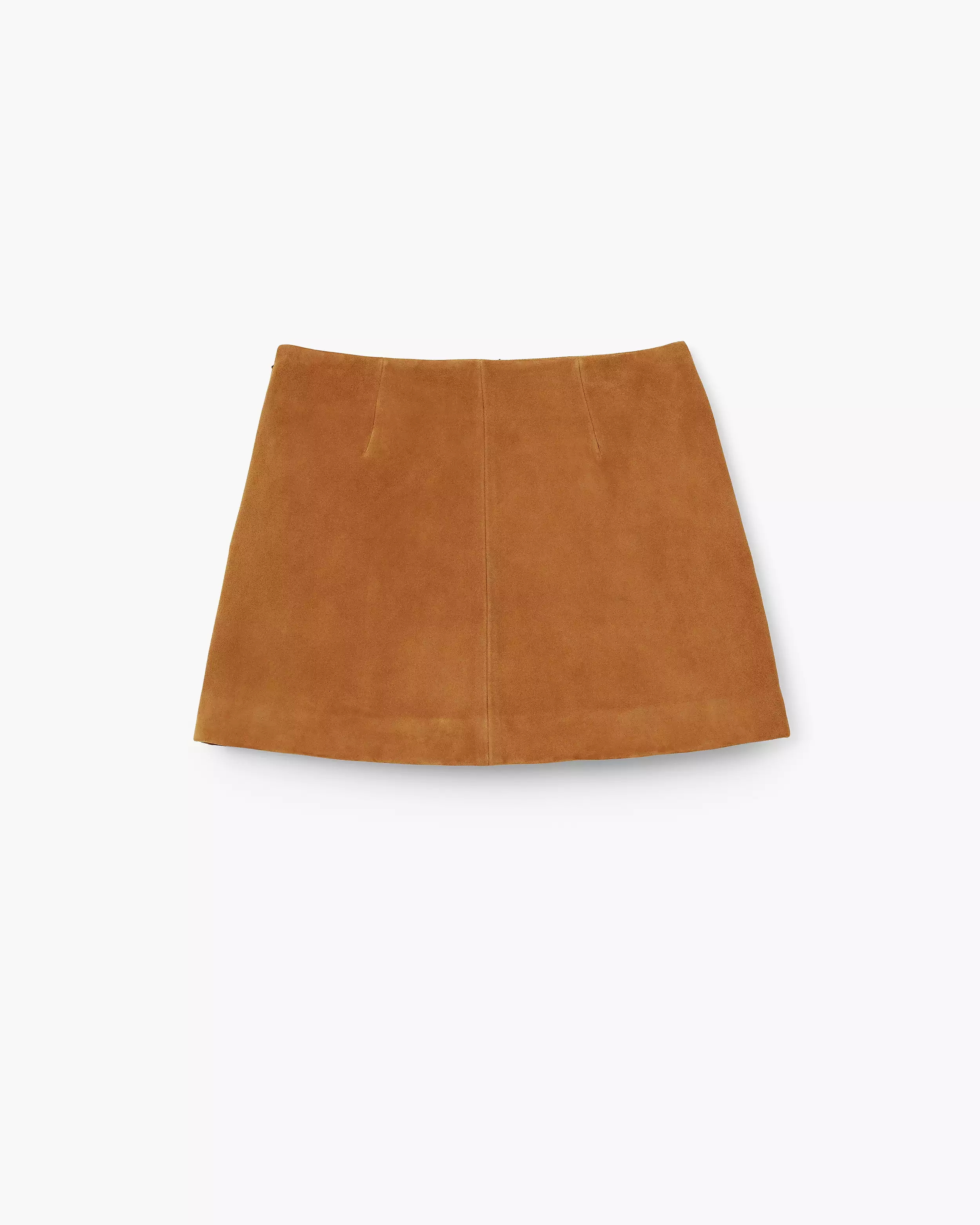 Suede Box Pleat Mini Skirt