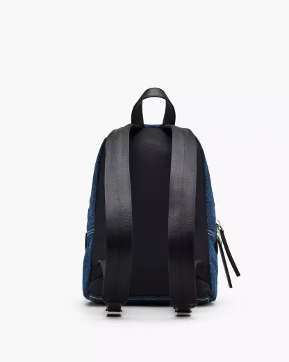 The Biker Colorblock Denim Medium Backpack