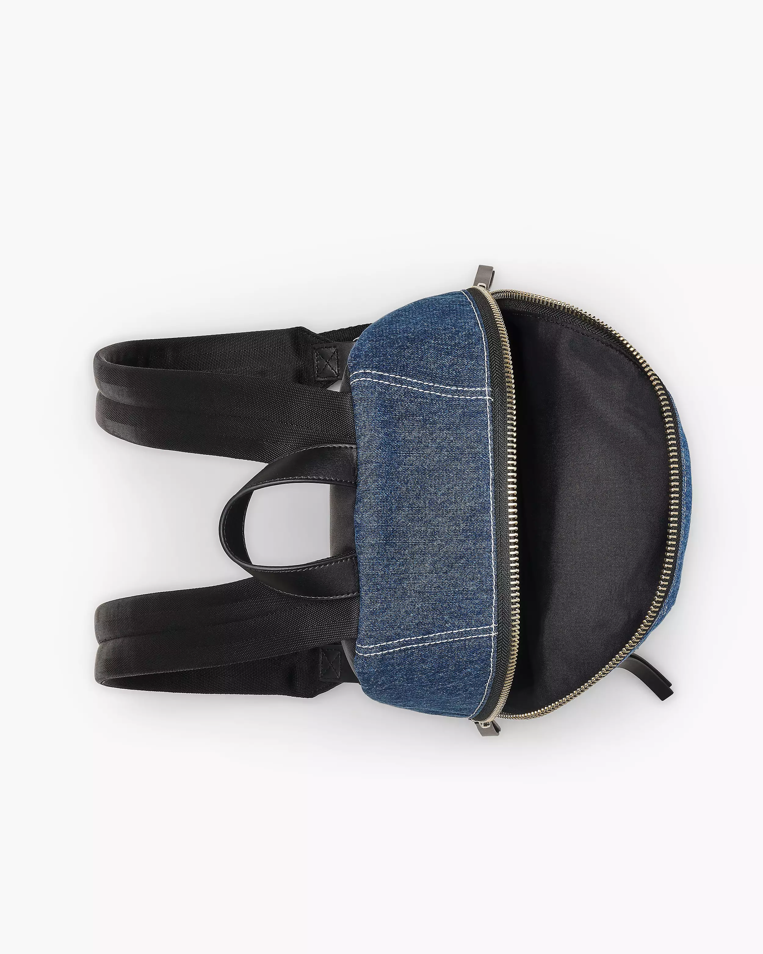 The Biker Colorblock Denim Medium Backpack