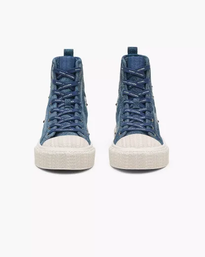 The Sequin Daisy Denim High Top Sneaker