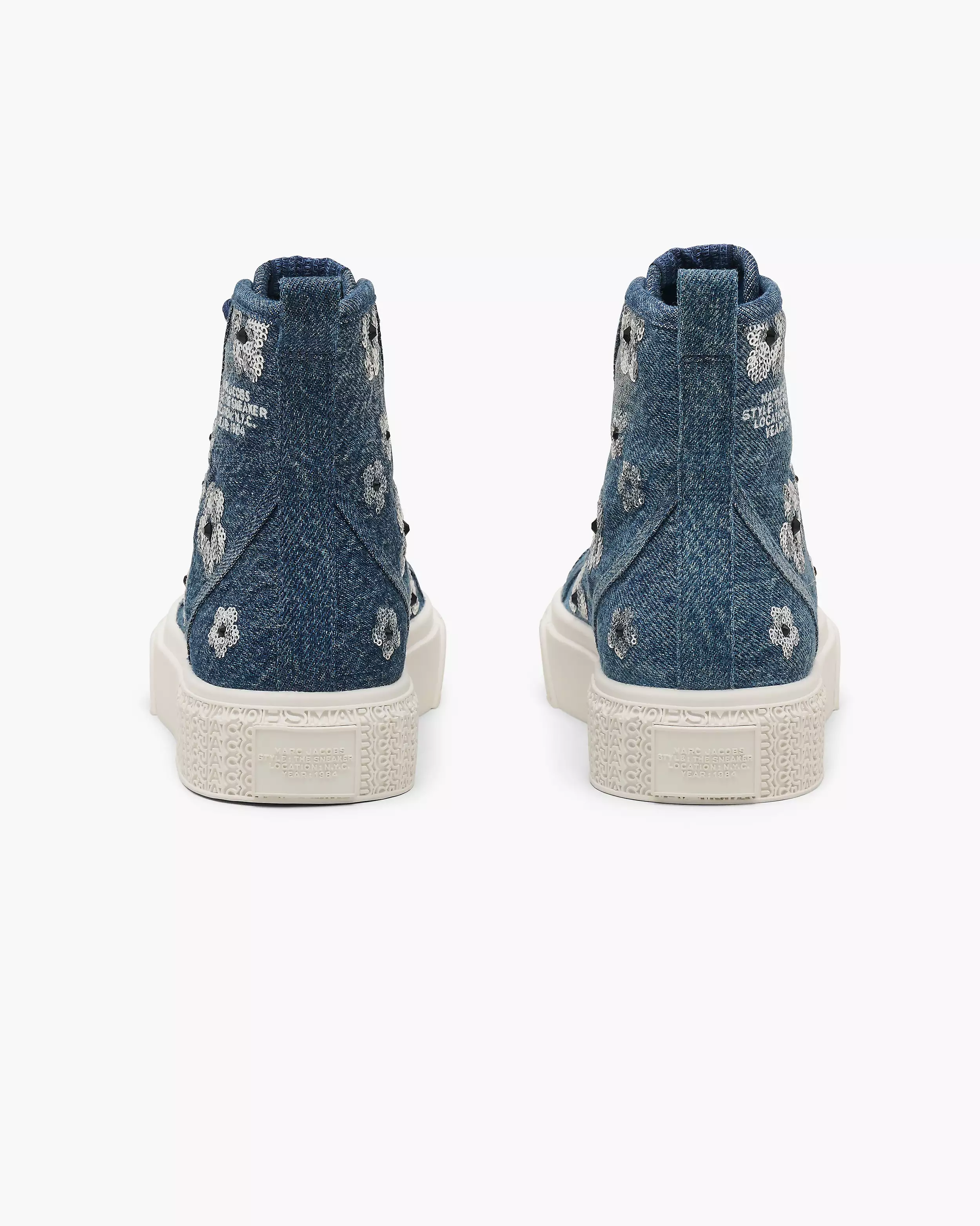 The Sequin Daisy Denim High Top Sneaker