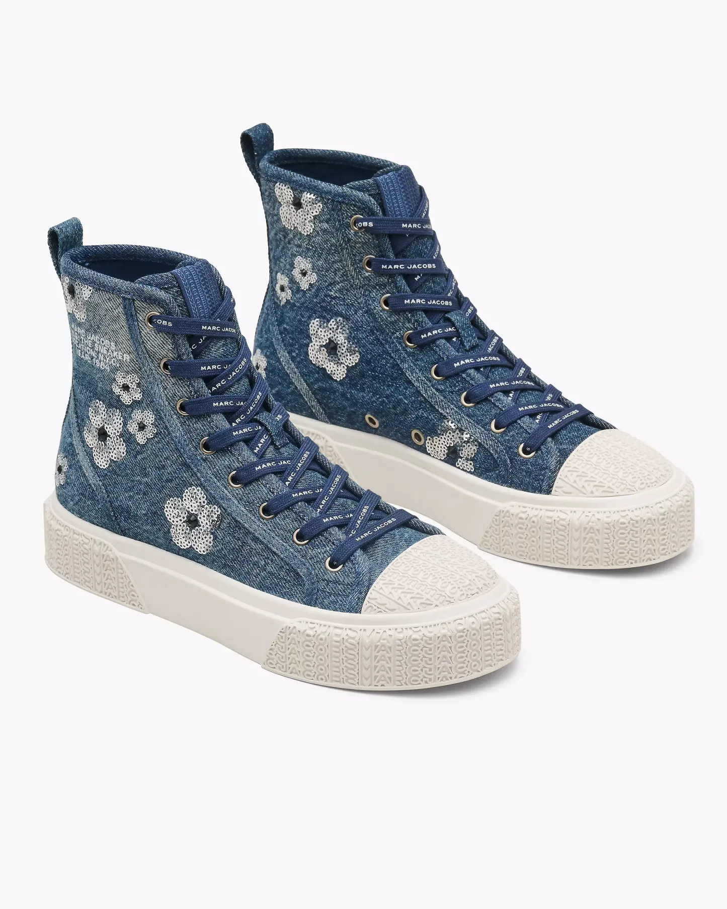 The Sequin Daisy Denim High Top Sneaker