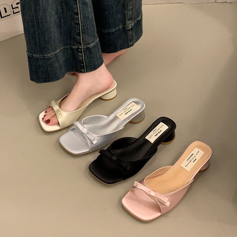 French-Style "Gentle Evening Breeze" Fairy-Style Slide Sandals
