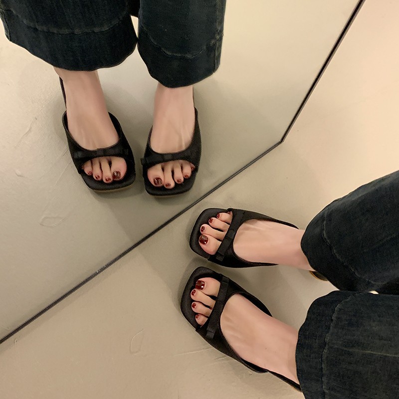 French-Style "Gentle Evening Breeze" Fairy-Style Slide Sandals