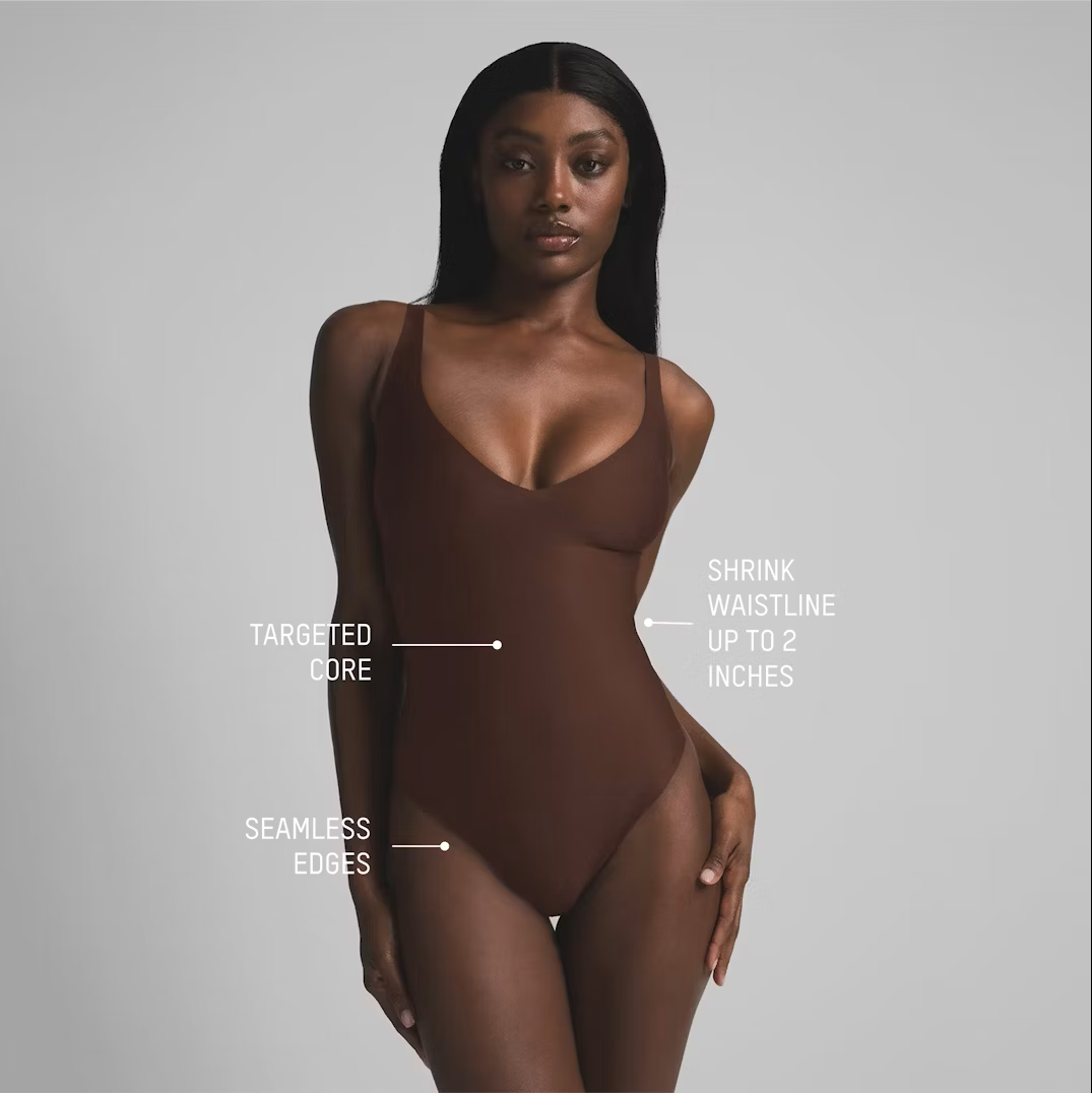 CORE SCULPT PLUNGE THONG BODYSUIT
