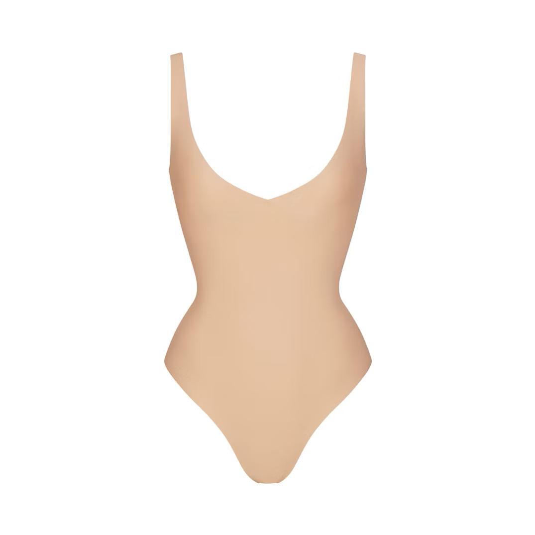 UNLINED PLUNGE THONG BODYSUIT