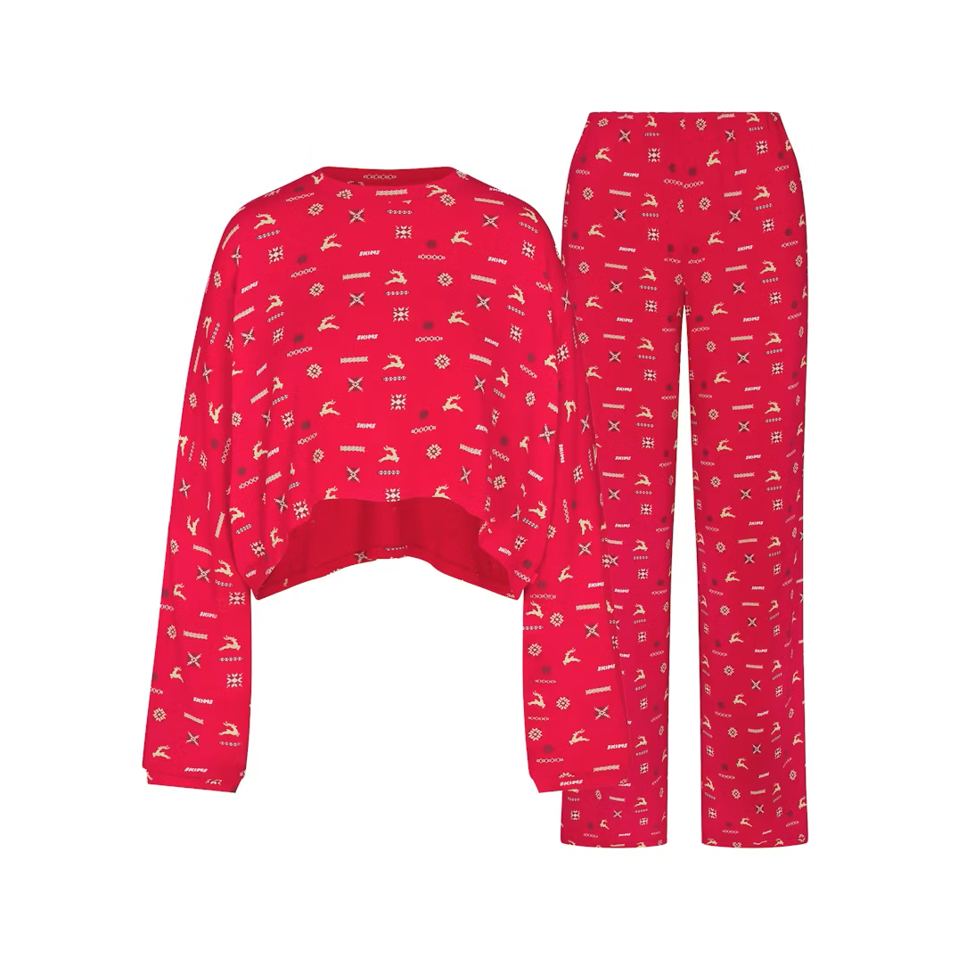 CROPPED LONG SLEEVE AND PANT SET