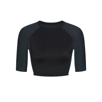 PADDED HALF SLEEVE CROP TOP