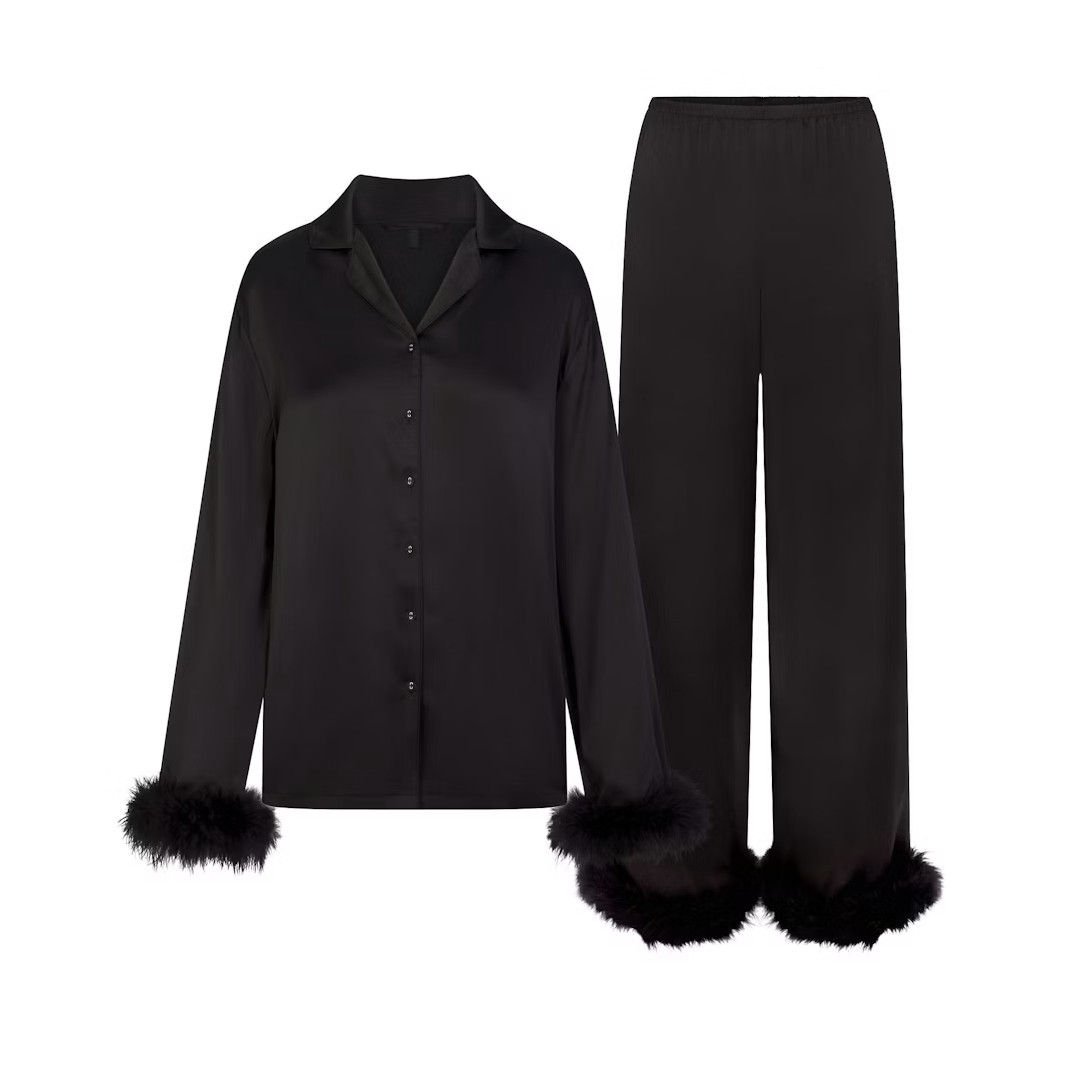 FEATHER TRIM LONG SET