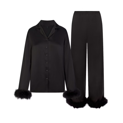 FEATHER TRIM LONG SET