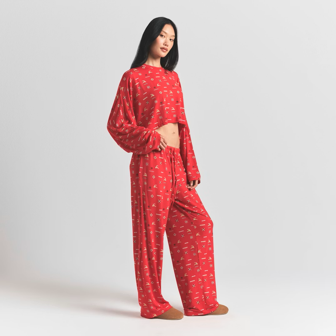 CROPPED LONG SLEEVE AND PANT SET
