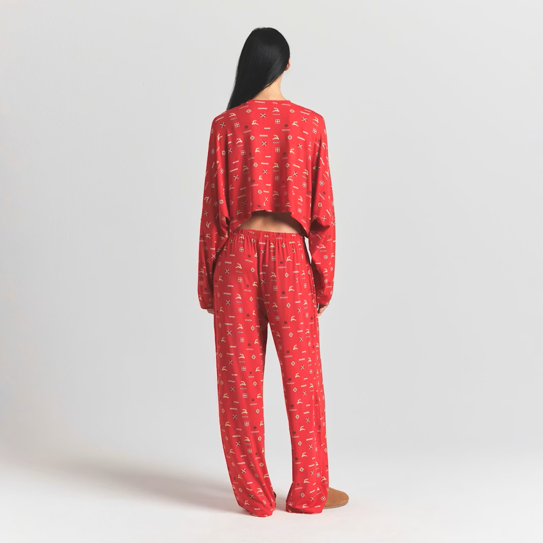 CROPPED LONG SLEEVE AND PANT SET