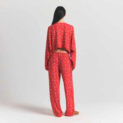 CROPPED LONG SLEEVE AND PANT SET