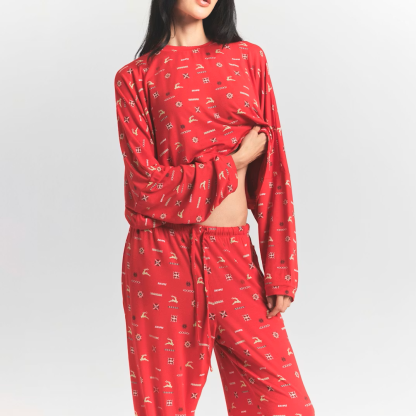 CROPPED LONG SLEEVE AND PANT SET