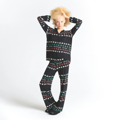 SKIMS SLEEP LONG SLEEVE BUTTON UP SET