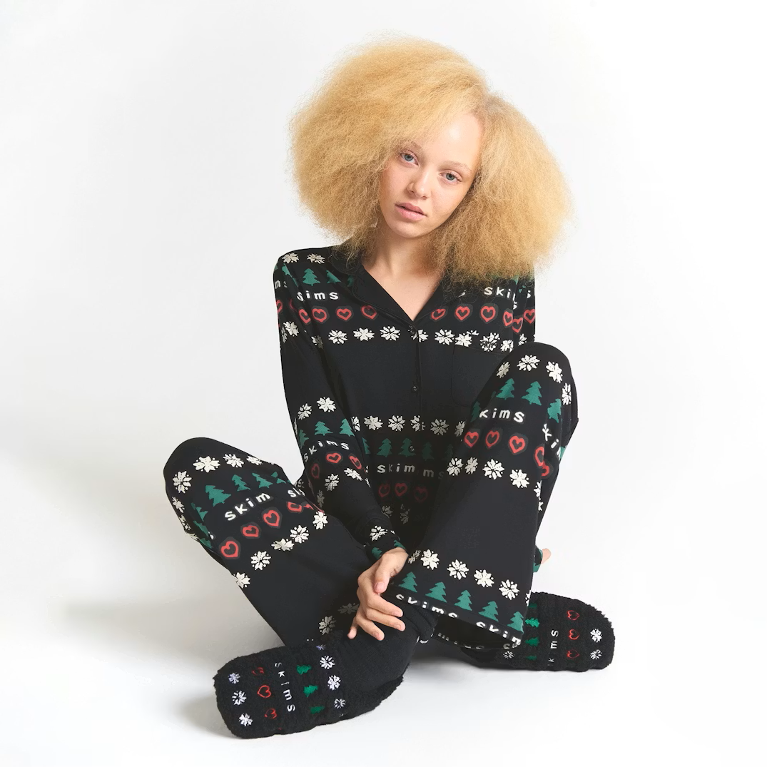 SKIMS SLEEP LONG SLEEVE BUTTON UP SET