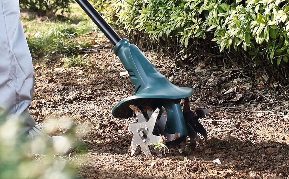  Motobineuse �� Battery Profondeur de Travail 8 cm - 4 Fraises 24 Lames Rotative Tranchantes Jardin