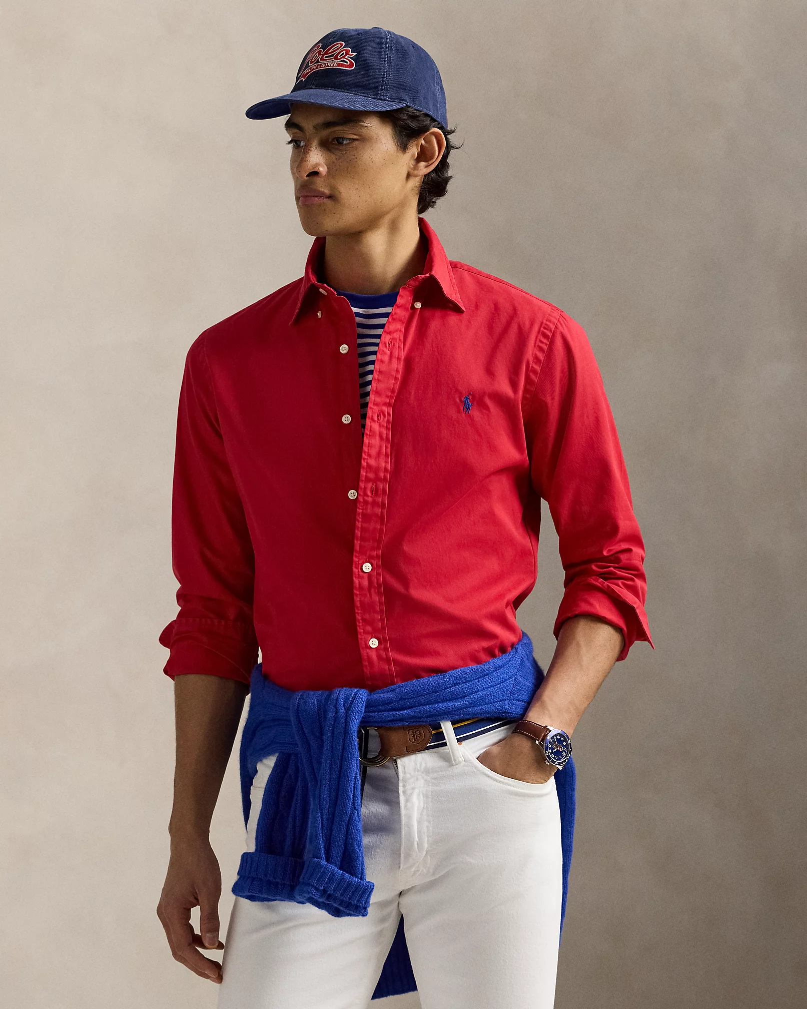 Chemise ajustée en sergé