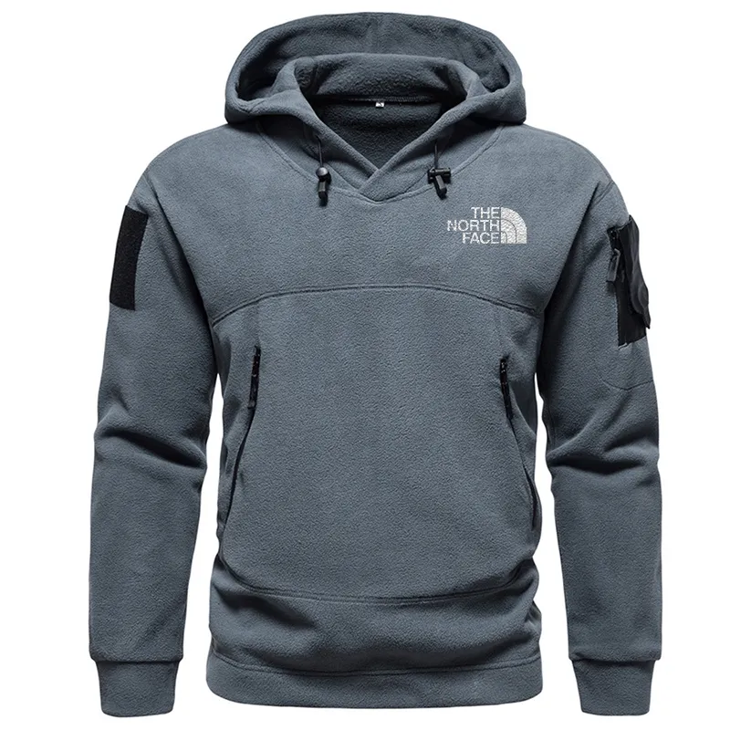 Men's hooded outdoor tactical solid color hoodie