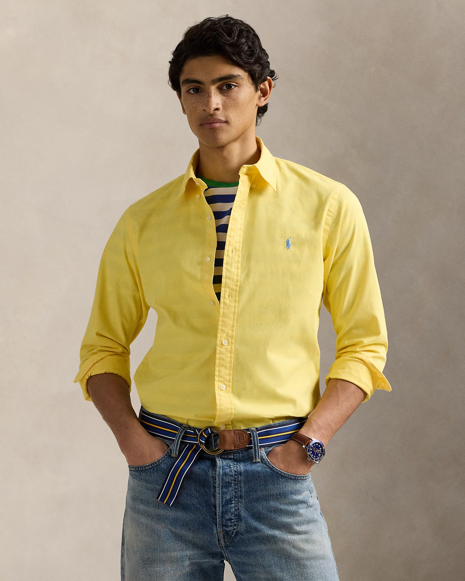 Chemise ajustée en sergé
