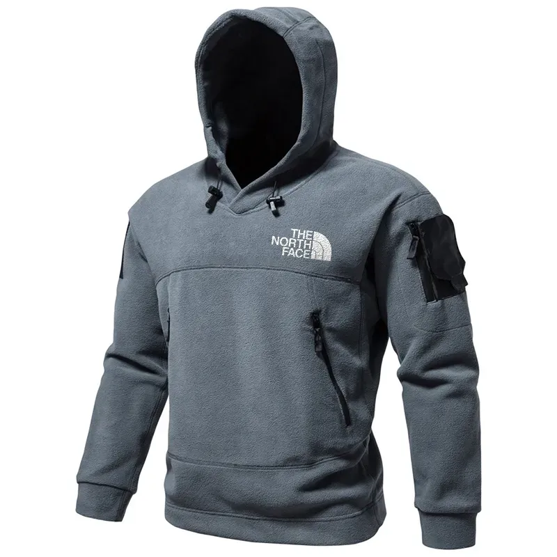 Men's hooded outdoor tactical solid color hoodie