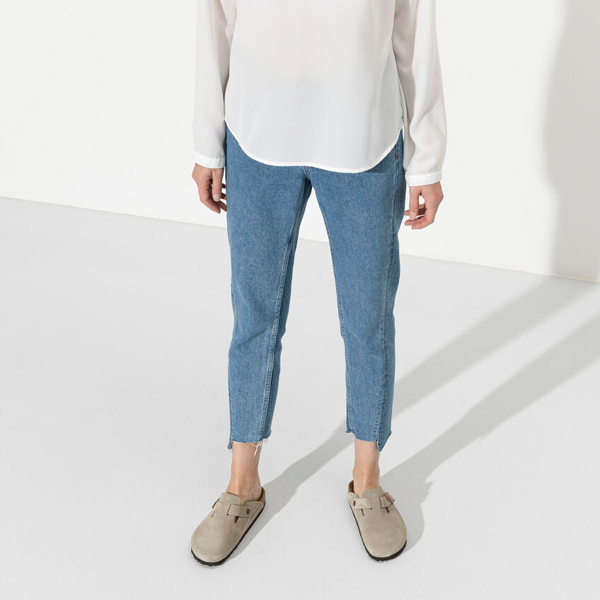 Women's  Birkethtnstock - Boston Soft - Taupe Suede Leather