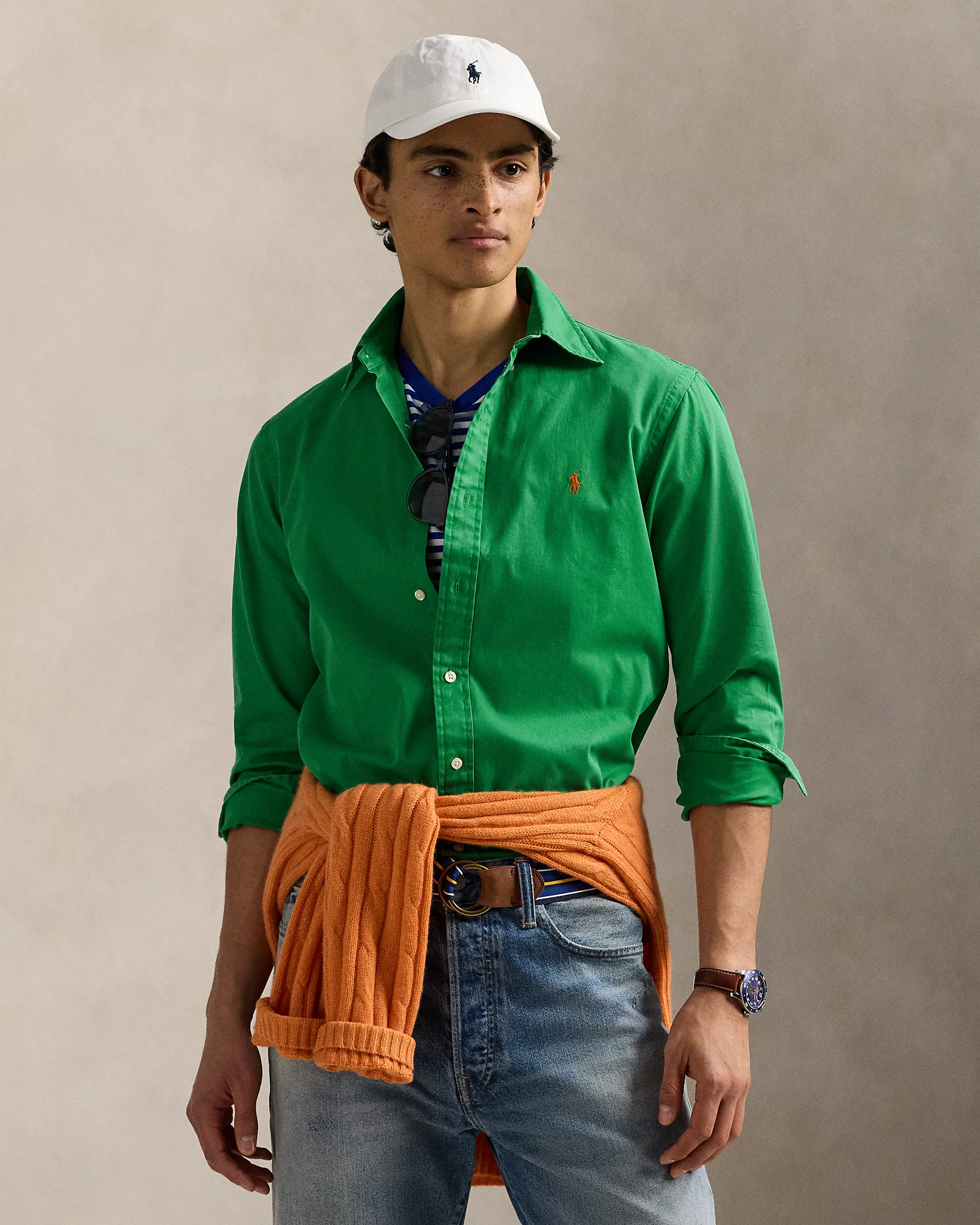 Chemise ajustée en sergé