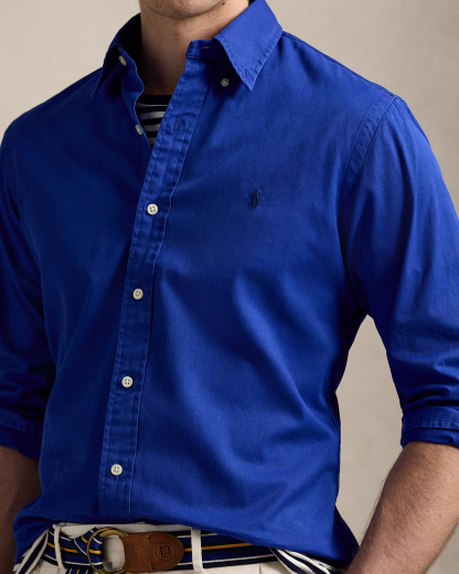 Chemise ajustée en sergé