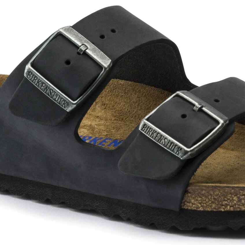 Women's  Birkethtnstock - Arizona blød fodseng - Black Oiled Leather
