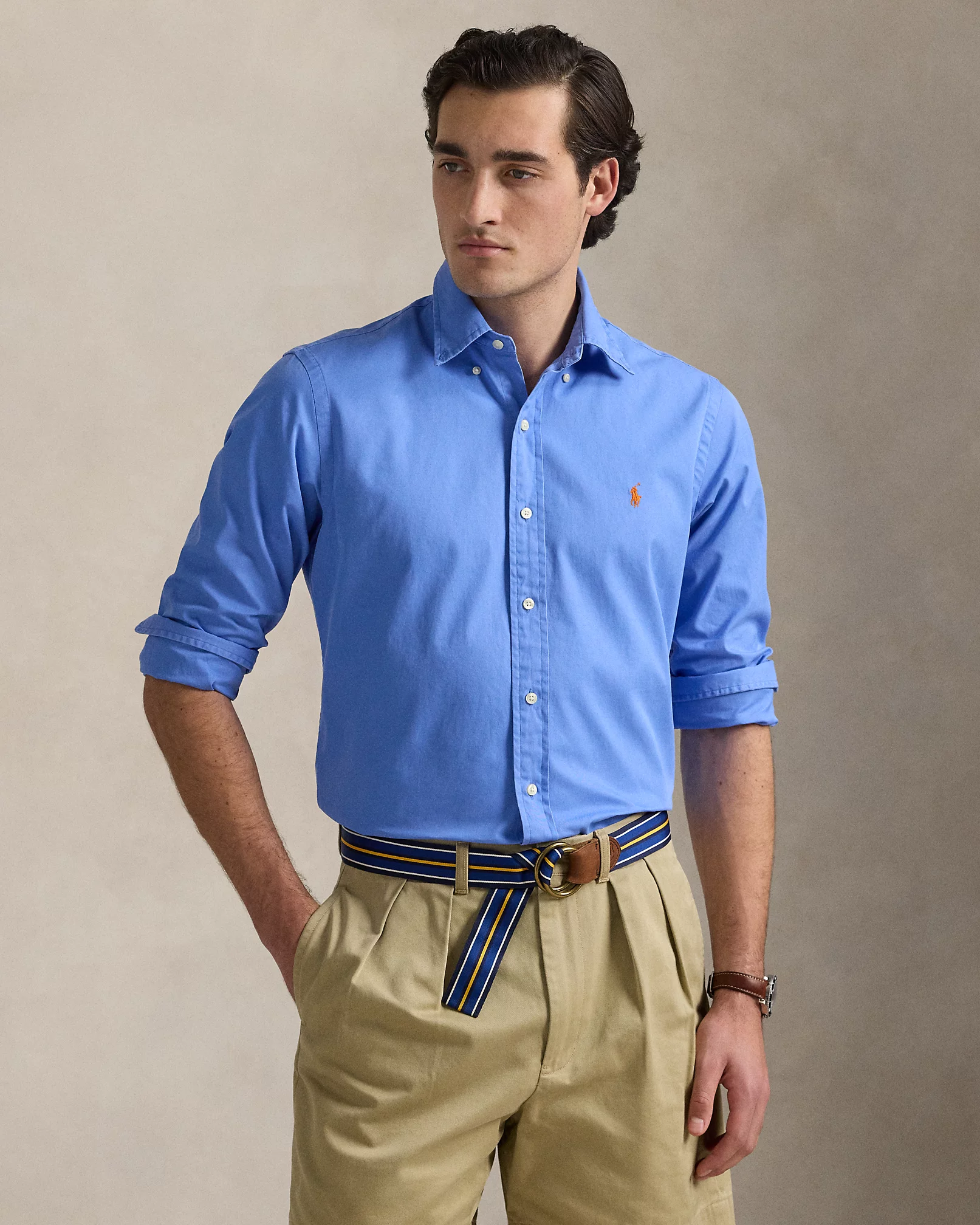 Chemise ajustée en sergé