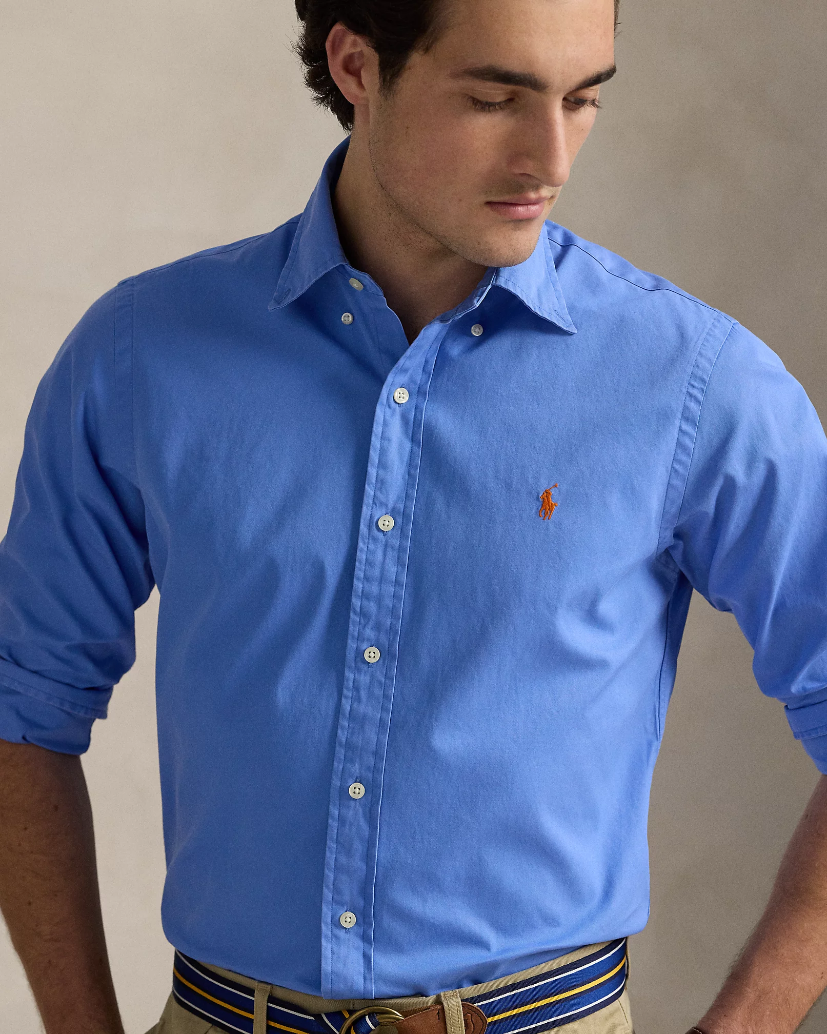 Chemise ajustée en sergé