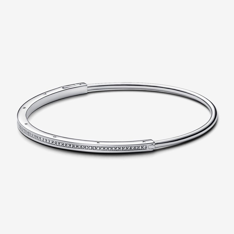 Pavé pevný náramok Pandora Signature I-D