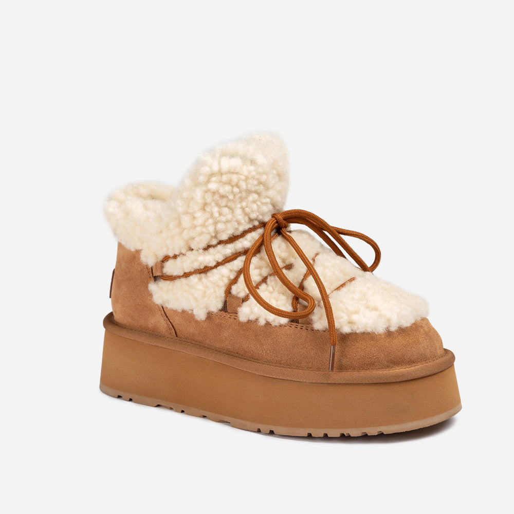 Ugg Classic nadýchané mini boty na šněrování na platformě (4,5 cm) (voděodolné)