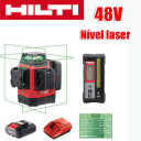 Nível de laser verde de 16 linhas, (nível Hilti, carregador, bateria, controle remoto, alvo de laser, saco de espuma de esponja), bateria de lítio de 48V, 36 horas de uso contínuo, claramente visível a 120 metros sob a luz solar