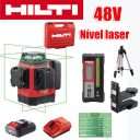 Nível de laser verde de 16 linhas (nível Hilti, carregador, bateria, controle remoto, alvo de laser, suporte * 2, caixa de plástico), bateria de lítio de 48 V, 36 horas de uso contínuo, claramente visível a 120 metros sob a luz do sol