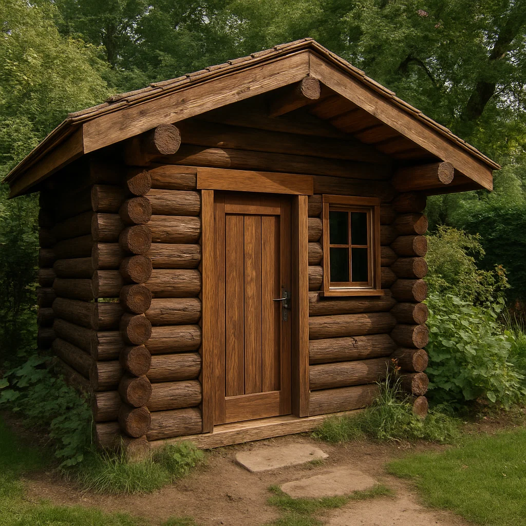 Abri de jardin en bois cabanon marron bois massif extérieur 210x190x220cm-Tapizor