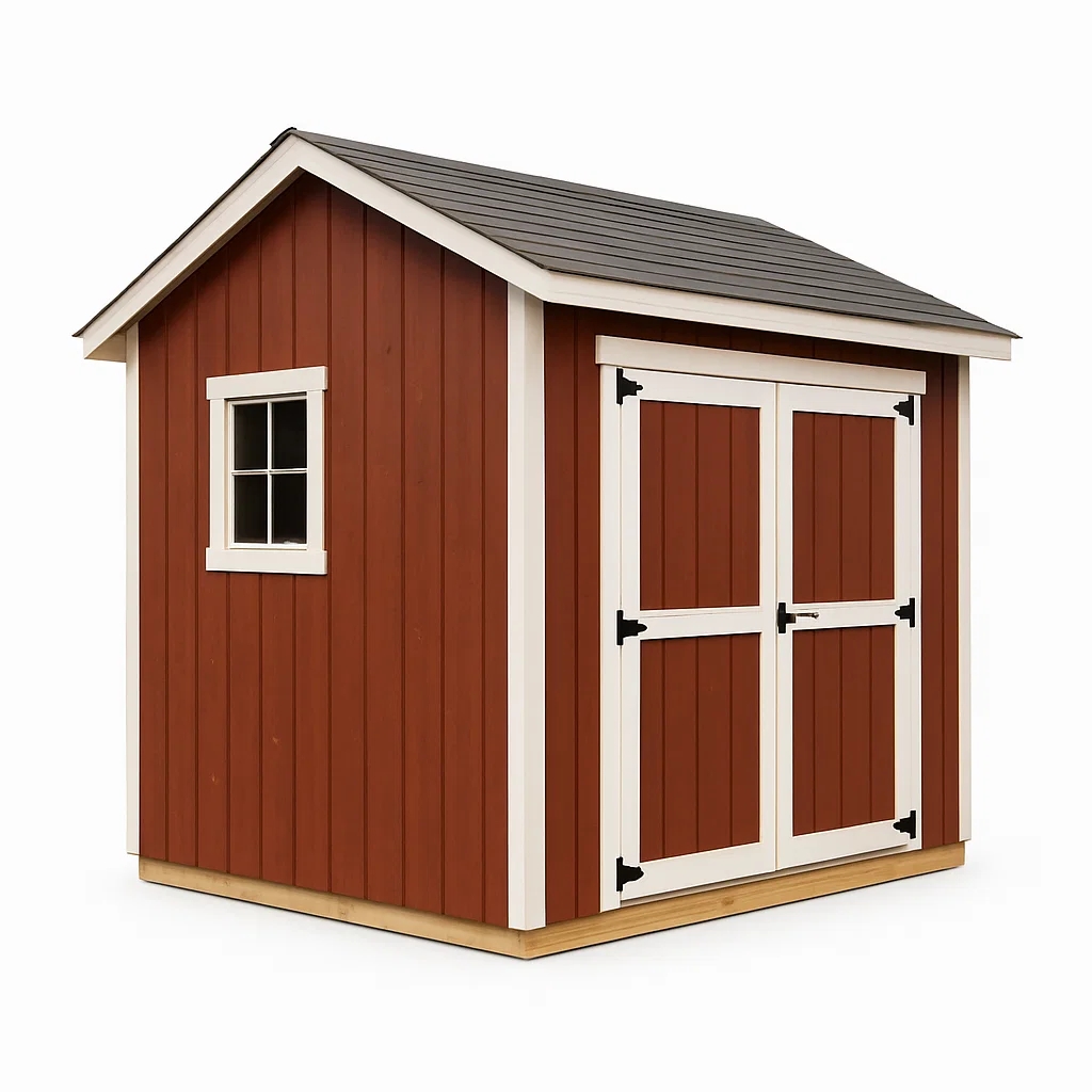 Abri de jardin en bois cabanon rouge en bois pour extérieur 190x190x220cm-Tapizor